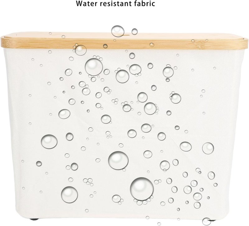 Toilet Paper Storage Basket, Oxford Cloth Foldable Toilet Paper Organizer Bathroom Baskets Container Cabinet Bin for Bathroom (Beige) - Image 4