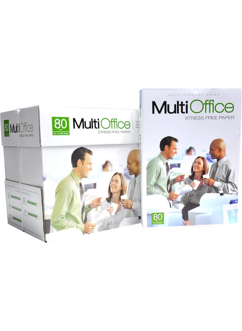 Multi Office A4 Copy Paper, 5 Pack x 500 Sheets - 80 GM