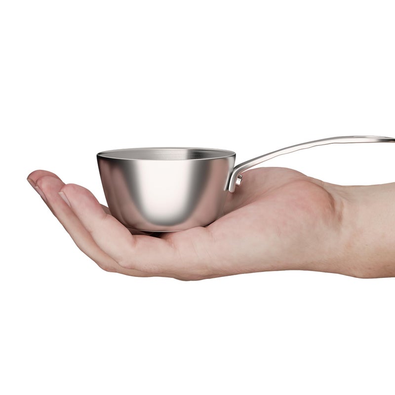 Macevia Mini Sauce Pan,18/10 Stainless Steel Butter Warmer Small Pot Cooking with Handle, Multipurpose Use for Home Kitchen or Restaurant (5oz/150ml) - Silver - Image 1