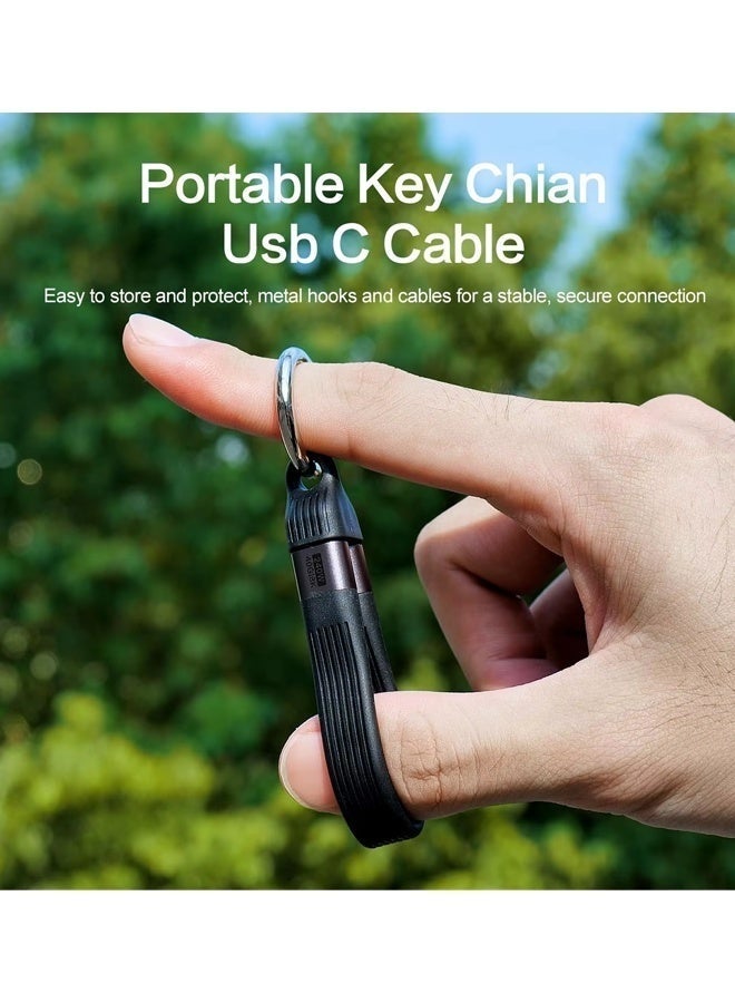 Keychain USB C Cable 4.0, Short 240W PD Fast Charging Cord, 40Gbps Data Transfer, 8K 60Hz Video Display, Thunderbolt 4 for MacBook Android Auto External SSD Type C Devices (Black 1 Pack） - Image 5
