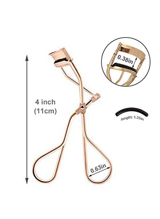 JOSALINAS Eyelash Lash Curler with 2 Silicone Refill Pads, Golden - Image 2
