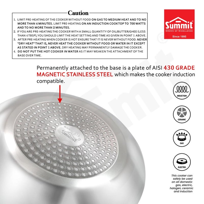 SUMMIT طباخ ضغط ألمنيوم بقاعدة حثية سعة 5.5 لتر من سُمِت - Image 4