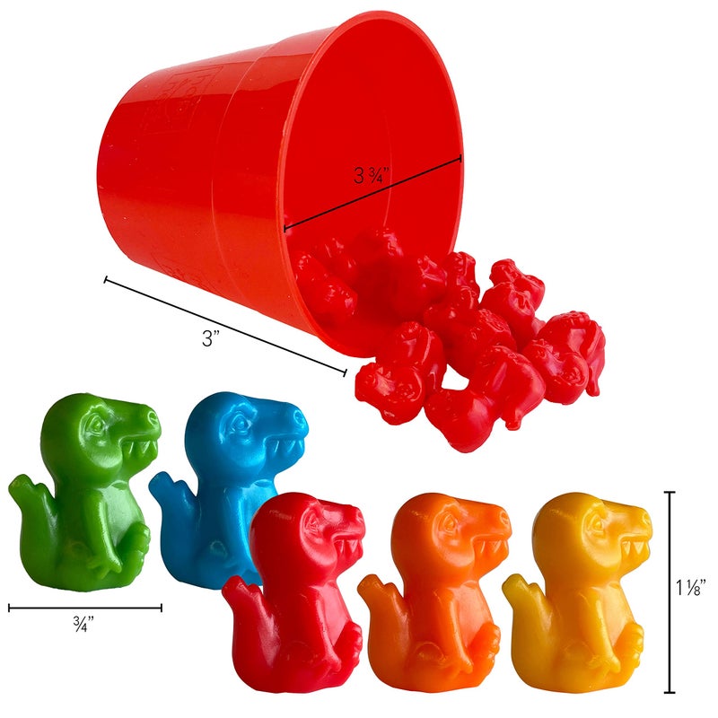 Hapinest Dinosaur Math Counters Color Sorting and Counting Activity Set - Educational Learning Games for Toddlers Preschool and Homeschool - Like Counting Bears - Image 3