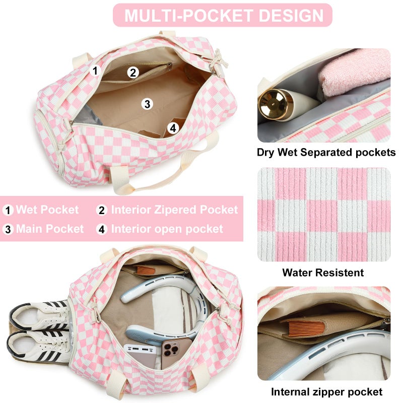 BLUBOON Duffle Bag Girls Kids Cute Gym Bag with Shoes Compartment & Wet Separation Waterproof Sports Overnight Travel Bag - Image 3
