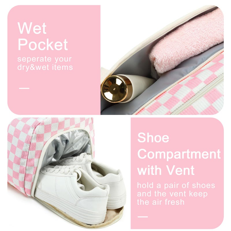 BLUBOON Duffle Bag Girls Kids Cute Gym Bag with Shoes Compartment & Wet Separation Waterproof Sports Overnight Travel Bag - Image 5