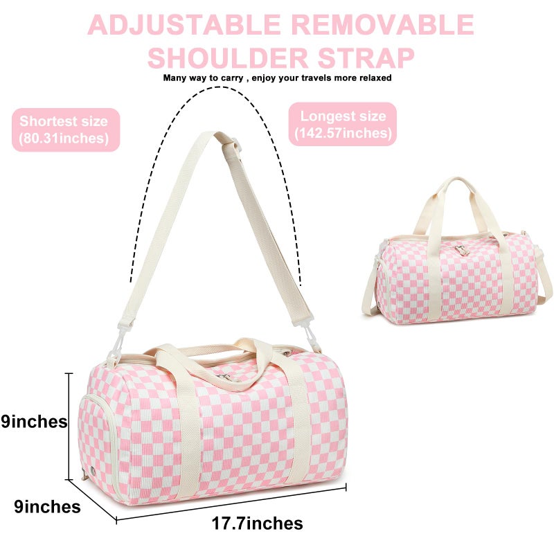 BLUBOON Duffle Bag Girls Kids Cute Gym Bag with Shoes Compartment & Wet Separation Waterproof Sports Overnight Travel Bag - Image 4
