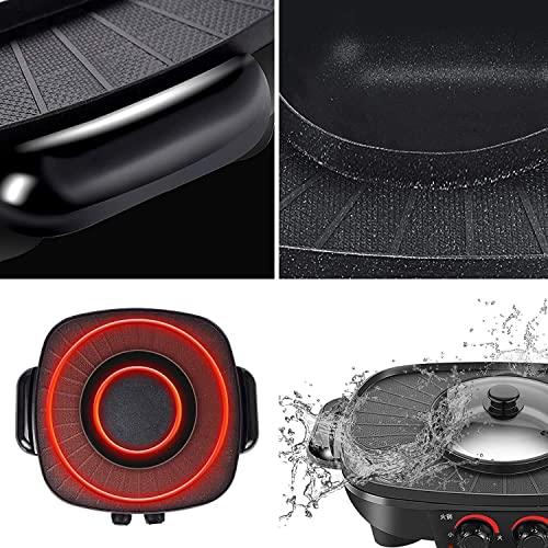 Delavala Grill Electric Grill Smokeless Grill Portable Korean BBQ Grill with Turbo Smoke Extractor Technology, Non-stick Removable Grill Plate, Tempered Glass Lid, Great for Party - Image 3