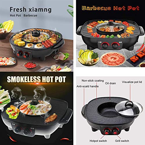 Delavala Grill Electric Grill Smokeless Grill Portable Korean BBQ Grill with Turbo Smoke Extractor Technology, Non-stick Removable Grill Plate, Tempered Glass Lid, Great for Party - Image 4