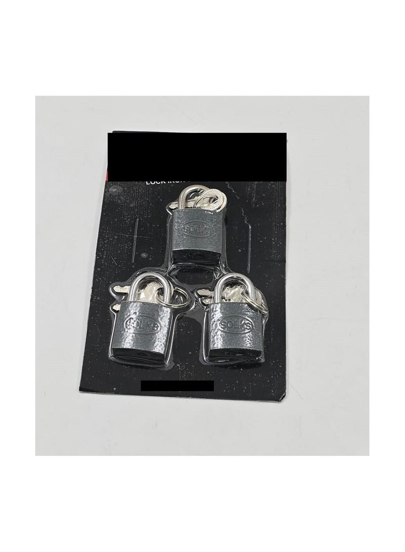 Durable high quality cast iron lock | Solid brass locks with keys, storage lock for outdoor and indoor use  Of 3 pieces