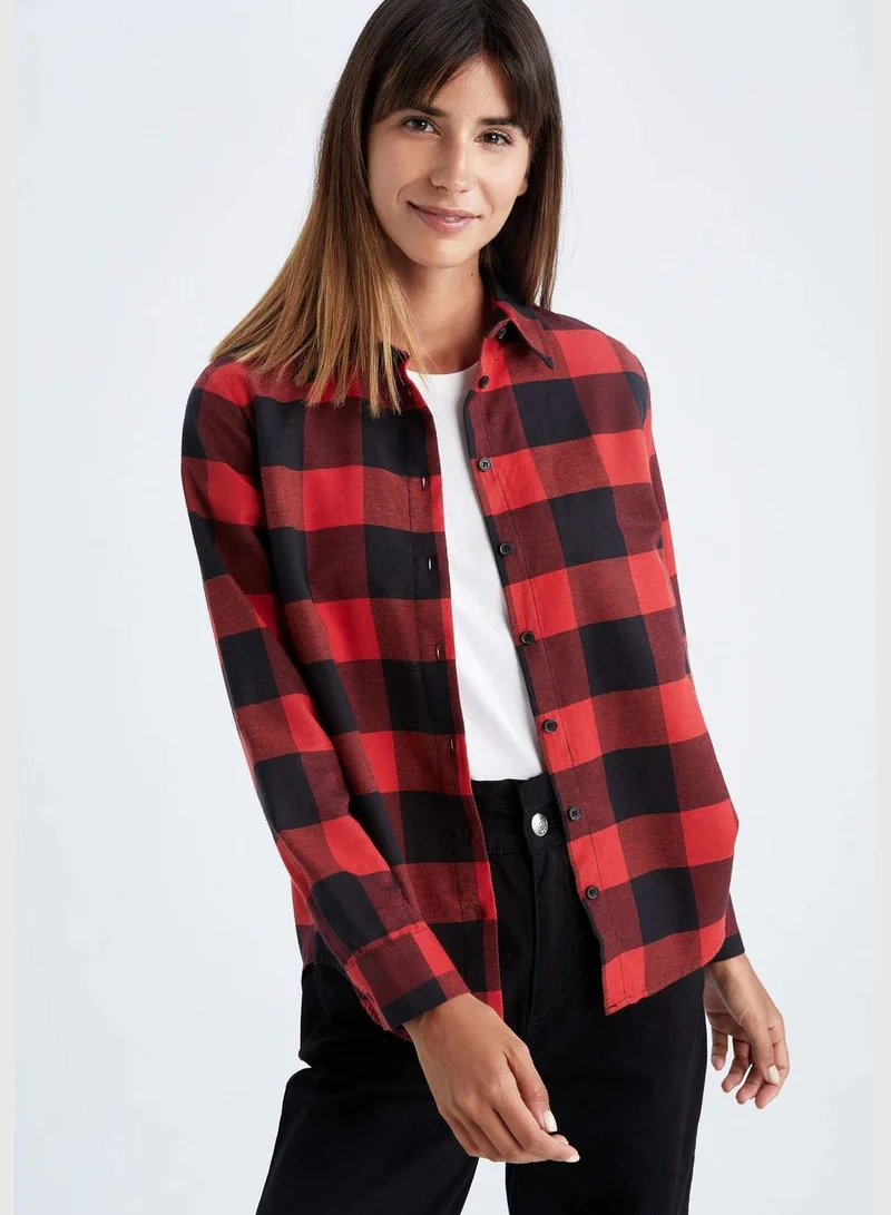 DeFacto Woman Oversize Fit Shirt Neck Woven Long Sleeve Tunic