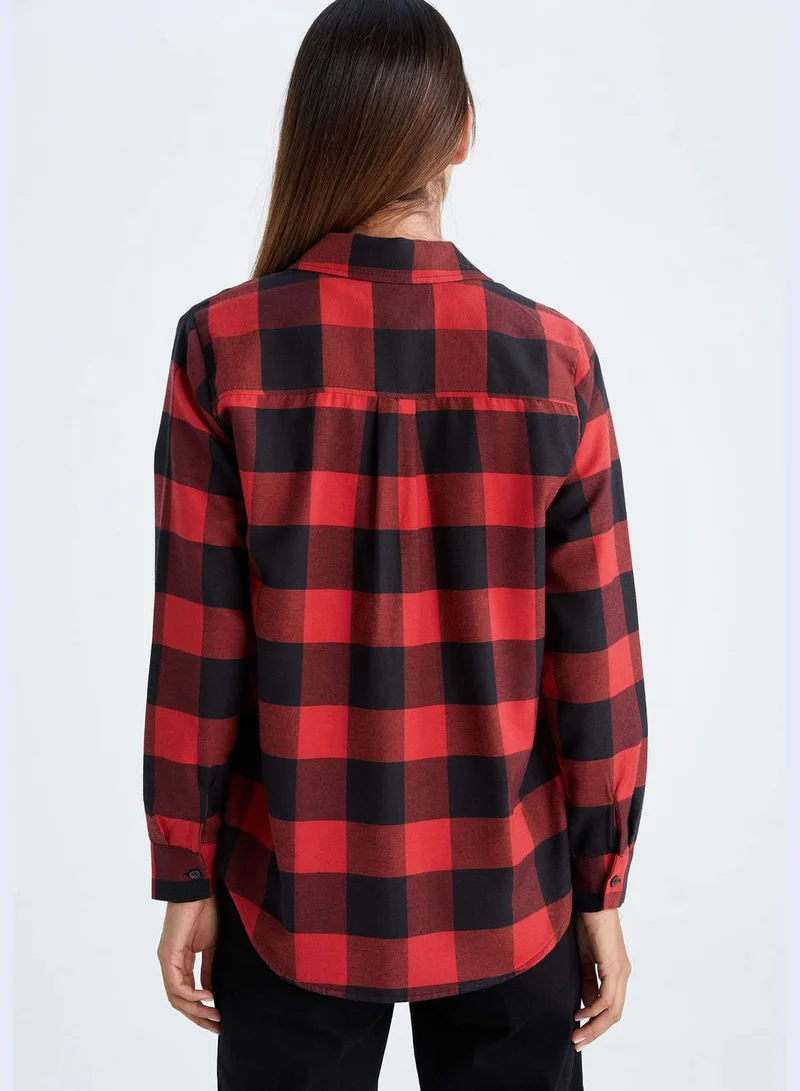 DeFacto Woman Oversize Fit Shirt Neck Woven Long Sleeve Tunic