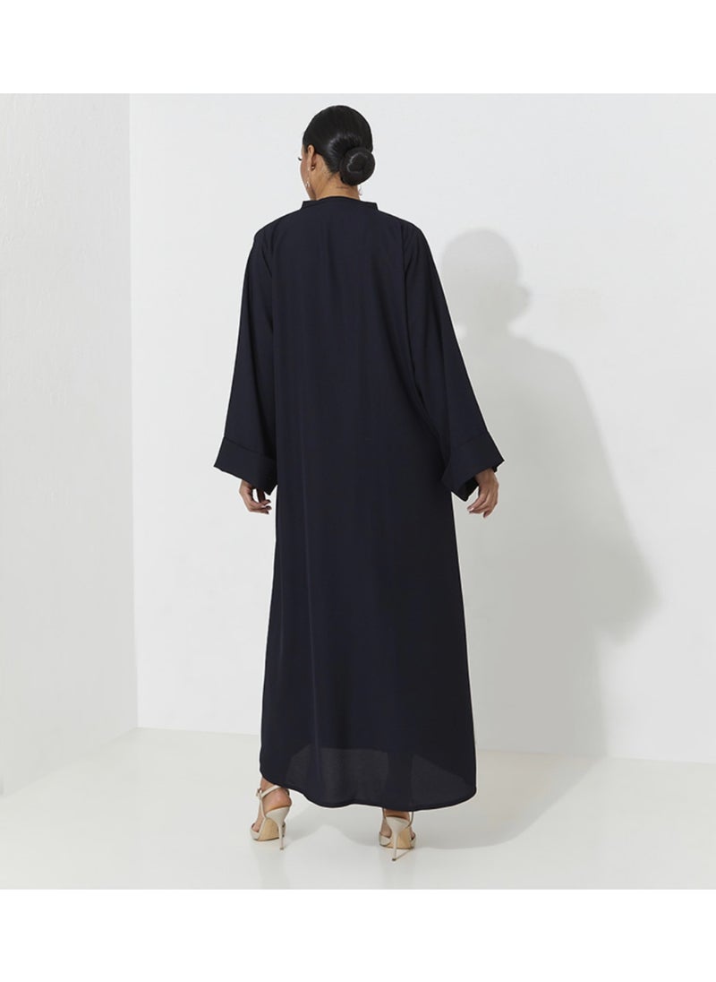 Rosette Abaya Embellished abaya with wide sleeves  - Image 3