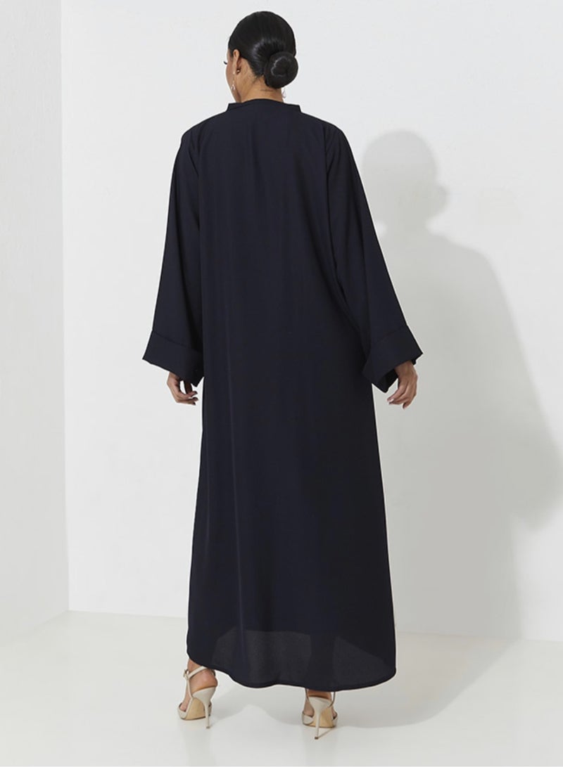 Rosette Abaya Butterfly Embroidered abaya with wide sleeves - Image 2