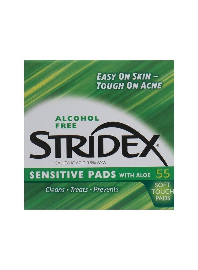 Stridex Sensitive Pads With Aloe - Acne/Blackhead Care‏