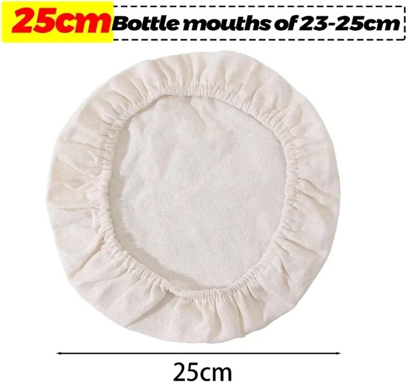 Sourdough Jar Covers 5/10PCS Elastic Cloth Covers Round Bread Proofing Cover Sourdough Starter Jars Cloth Liner Bread Fermentation Jar Covers Baking Supplies For Glass Mason Crock Baking(25cm,5PCS) - Image 2