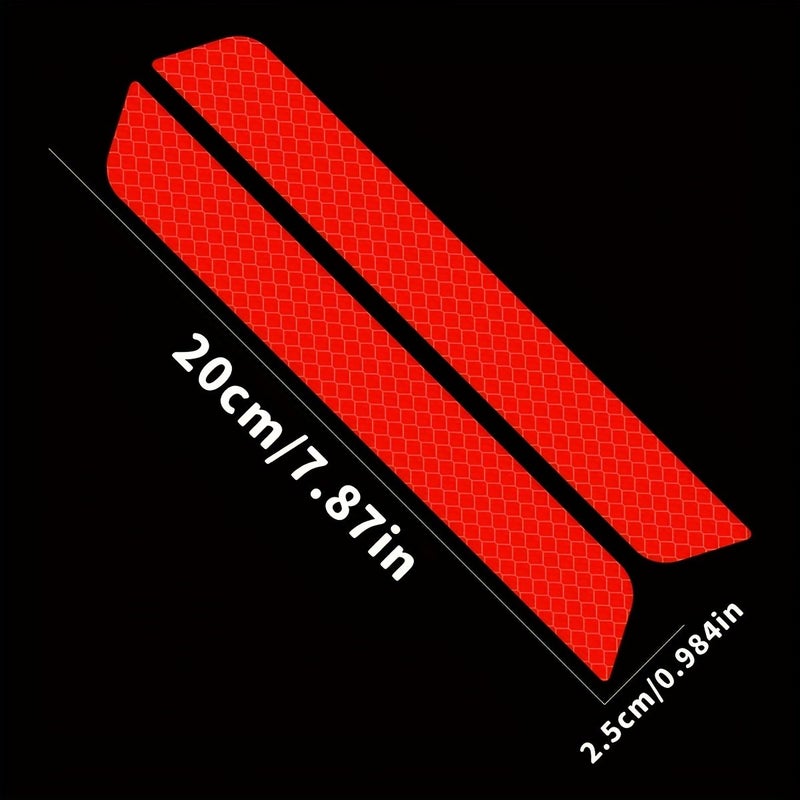 Red Pair 7.87 Inch Reflective Vinyl Car Stickers - Image 2