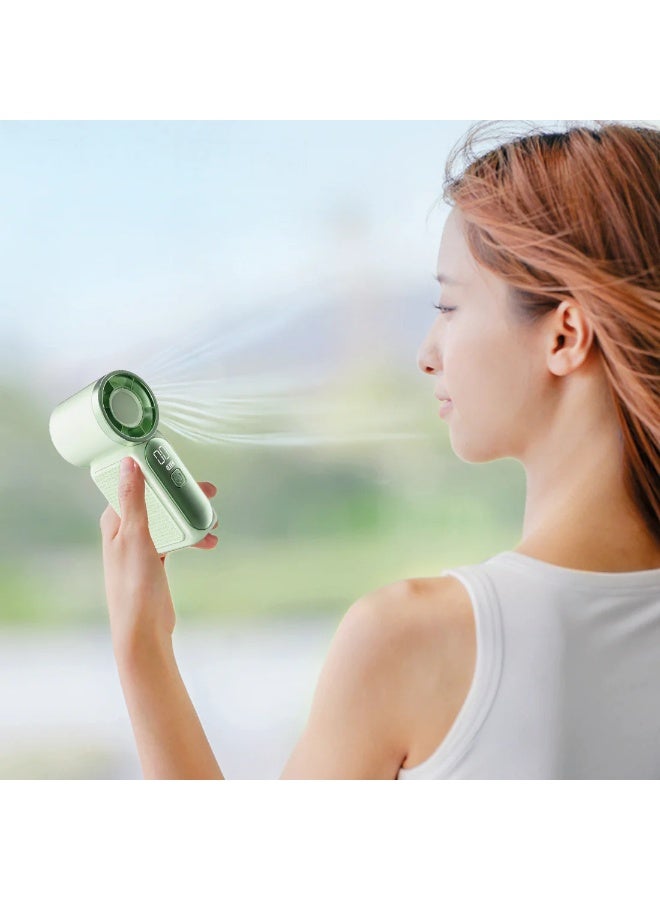 Torima مروحة توريما F-37 GREEN صغيرة محمولة - قابلة لإعادة الشحن عبر USB، تبريد هادئ عالي السرعة، زاوية قابلة للتعديل - Image 4