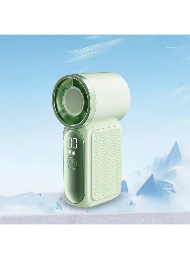 Torima مروحة توريما F-37 GREEN صغيرة محمولة - قابلة لإعادة الشحن عبر USB، تبريد هادئ عالي السرعة، زاوية قابلة للتعديل - Image 2