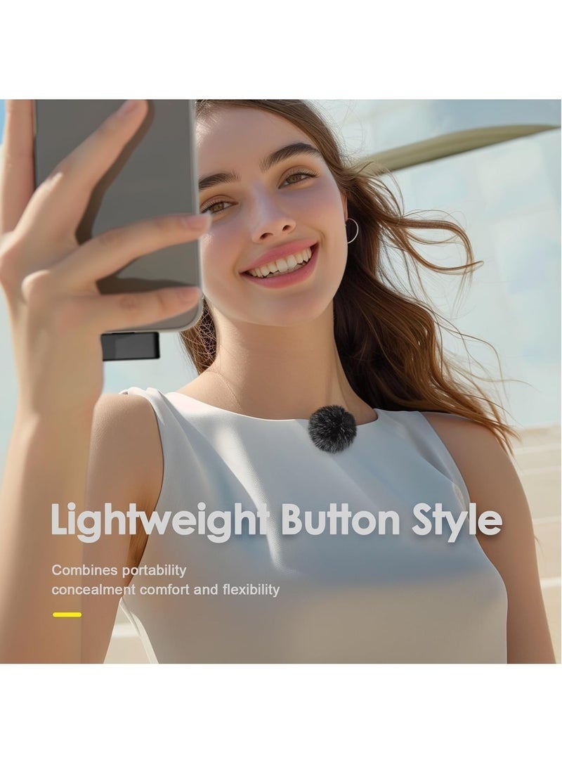 Wireless Lavalier Microphone for iPhone/Android with Lightning/USB C(2 TX+2 RX+Charging Case), Mini Microphone with Noise Cancellation, 35H Battery, Clip on Lapel Mic for Video Recording Vlog - Image 2