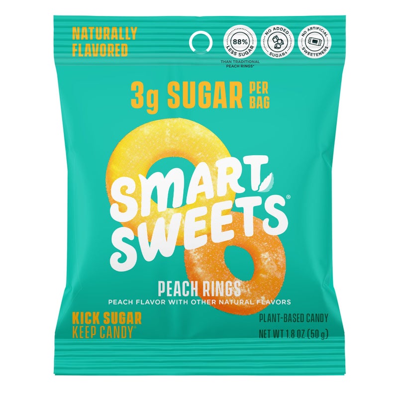 SmartSweets Peach Rings Low Sugar Gummy Candy 3g Low Calorie 130 GlutenFree 18oz Pack of 12 Packaging may vary - Image 3
