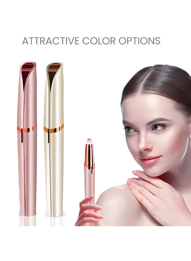 Electric Rechargeable Facial Women Hair Remover Eyebrow Trimmer Painless Precision Rechargeable Lipstick Style Trimmer with LED Light for Eyebrows Lips Nose Chin and Facial Hair Dermaplaning Tool Painless Precision Portable Razor for Face Portable USB Rechargeable Gentle Hair Removal Device for All Skin Types Hair Trimmer Travel Friendly Gift for Women - Image 4