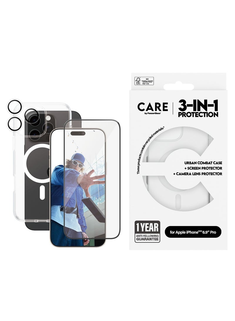 PanzerGlass CARE Flagship 3 in 1 Bundle With MagSafe iPhone 16 Pro Max - Clear - Image 2