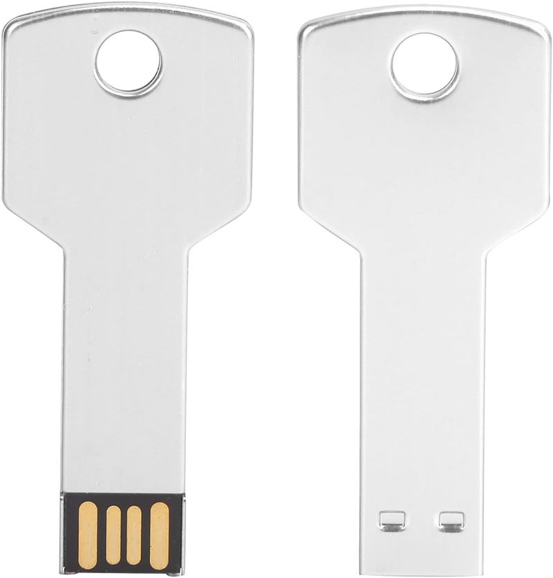 ZJchao Flash Drive Keychain, Thumb Drive USB Memory Disc USB Flash Drive Hard Drives with Key Shape USB Flash Drive for Computer Use Silver (64GB) - Image 2