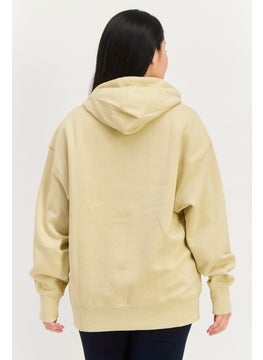 ESPRIT Women Brand Logo Long Sleeves Hoodie, Beige  - Image 4