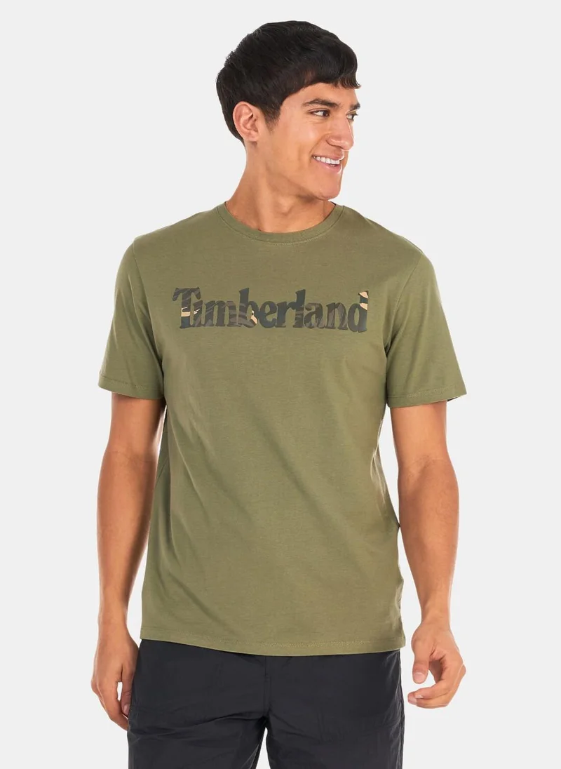 Timberland Men's Linear Logo Seasonal Camo T-Shirt