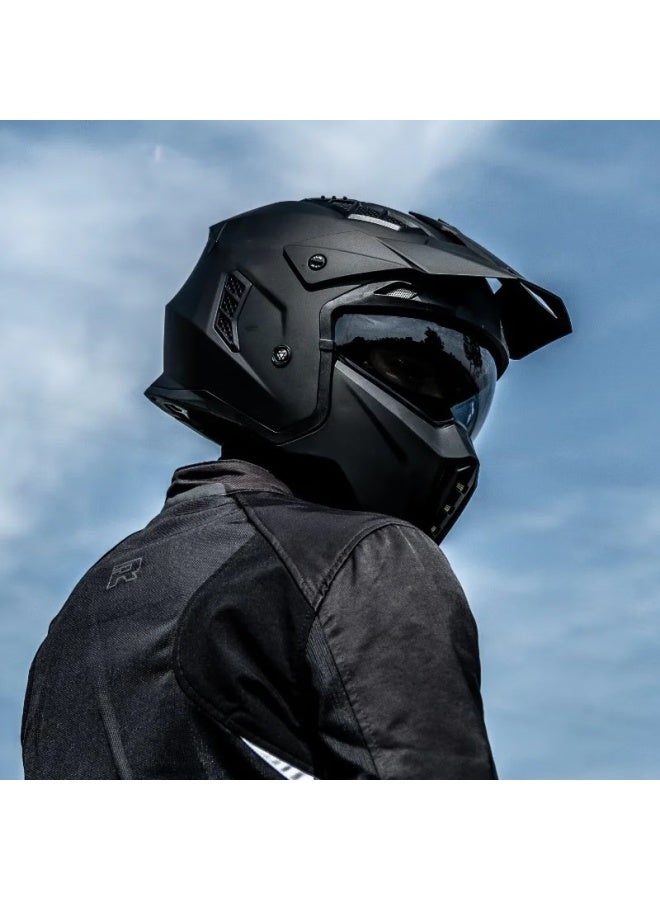 Ilm Motorcycle Full Face Helmet 3c Certified Three-quarter Helmet Piano Black L (56-57cm) - Image 2