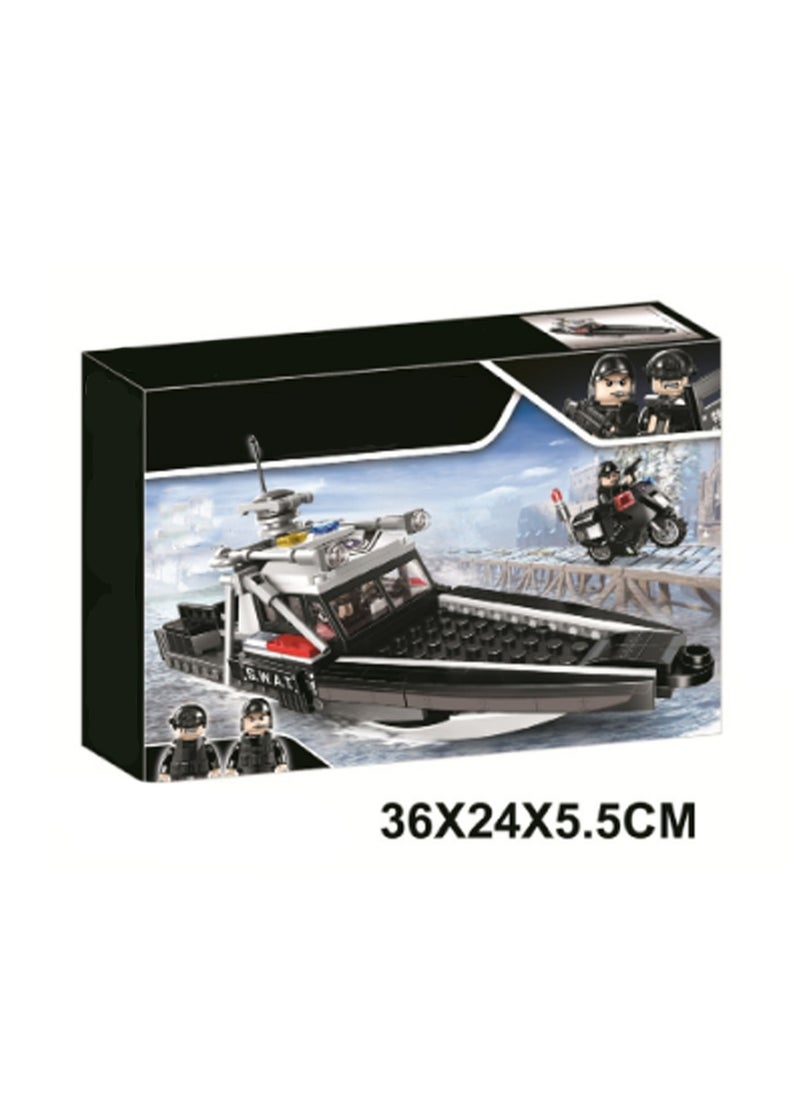 Boat Building Block Model Creative DIY Simulation Collection Building Assembly Toys Children Adult Home Decoration (Black)  - Image 2