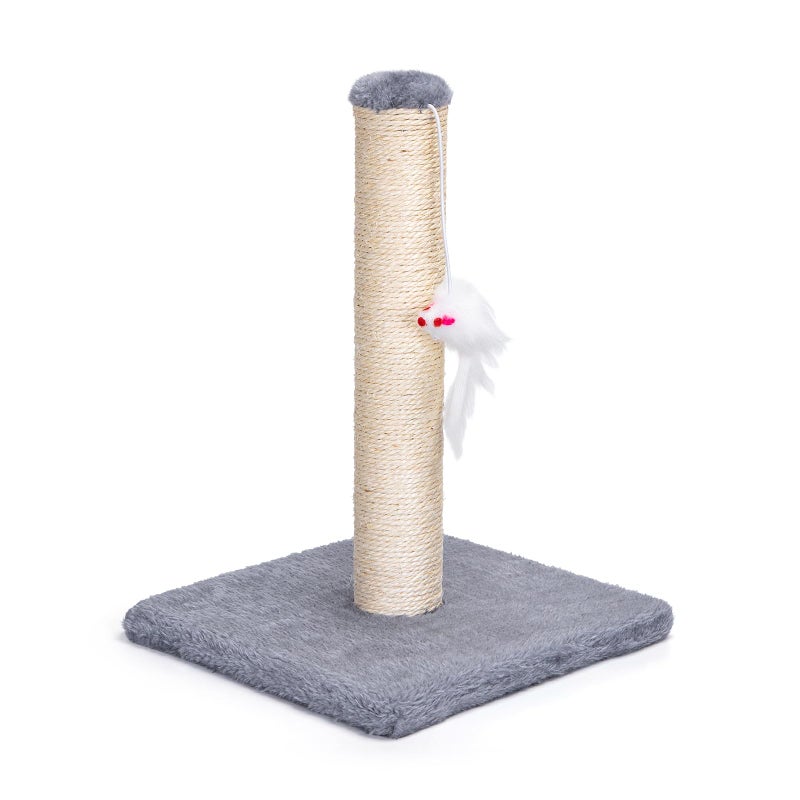 Nobleza - Cat Tree with Post Sisal Scratch, Kitten Play Tower with Hanging Toy, Small Cat, Climbing Activity Centre, Grey, 25 x 25 x 35 cm