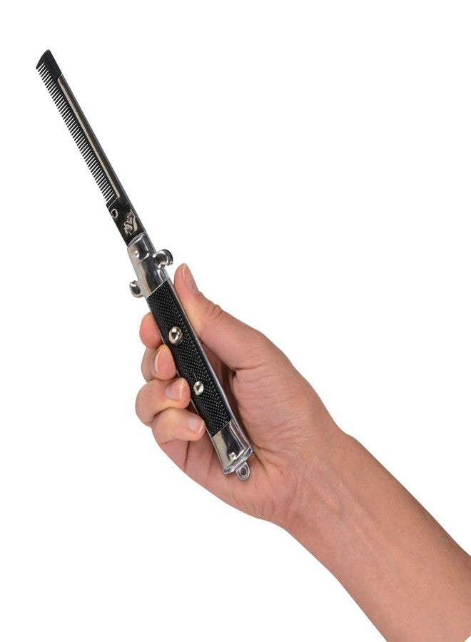 Rhode Island Novelty 9 Inch Stainless Steel Switch-Blade Folding Pocket Comb, One Piece - Image 3