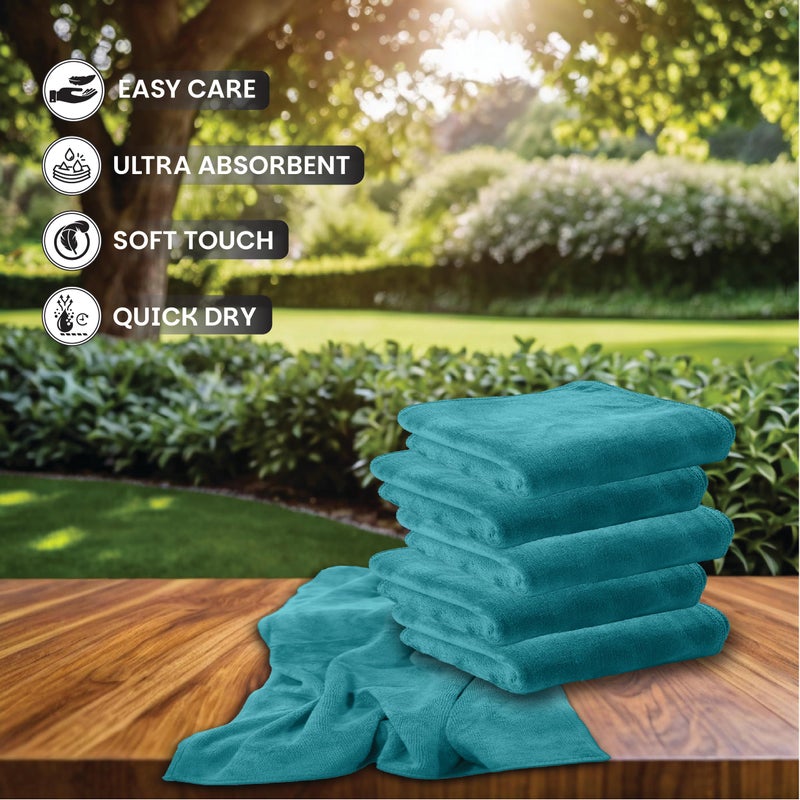 HOUSSE Premium Hand Towel | Microfiber | Super Soft & Quick Dry | Home, Gym, Yoga, Fitness & Weight Lifting | Ultra Absorbent | 450GSM, 60x40cm [6-Pack] (Pacific Green) - Image 4