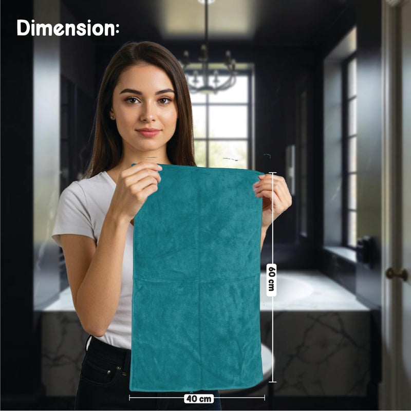 HOUSSE Premium Hand Towel | Microfiber | Super Soft & Quick Dry | Home, Gym, Yoga, Fitness & Weight Lifting | Ultra Absorbent | 450GSM, 60x40cm [6-Pack] (Pacific Green) - Image 2