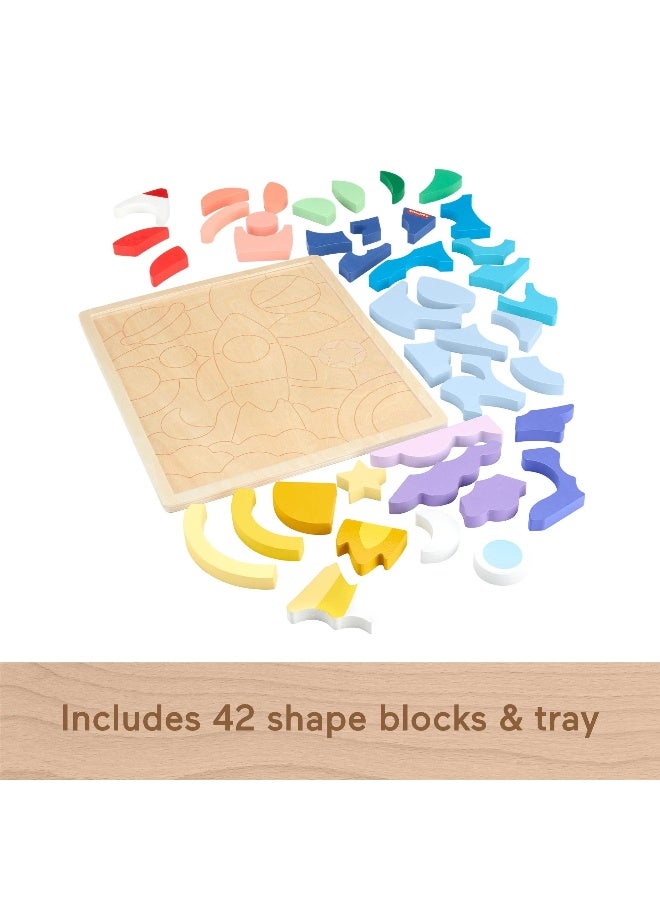 Fisher-Price Wooden Space Blocks Puzzle (42 Pieces) - Image 3