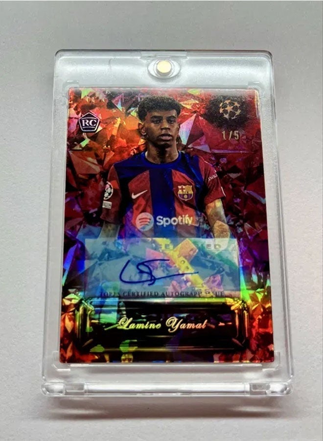 Topps Lamine Yamal Football Signature Trading Card Single Autographed Rookie Card Refractor Collector’s Edition Sports Memorabilia for Fans and Collectors - Image 4