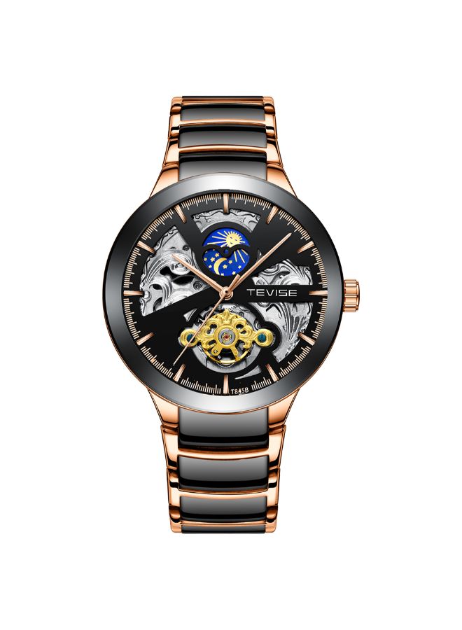 تيفيز ساعة يد بعقارب مصنوعة من الستانلس ستيل مقاومة للماء طراز J4024B-RG-KM men