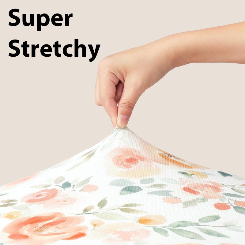 FIEMOL Baby Crib Sheets Girl, 3 Pack Toddler Bed Sheets for 52â€x28â€ Standard Toddler Mattresses, Soft Microfiber Fitted Crib Sheets Neutral Orange Watercolor Flower - Image 4