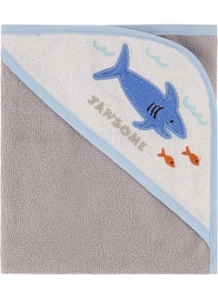 Cudlie Cudlie Buttons & Stitches Baby Boy 3 Pack Rolled/Carded Hooded Towels in Jawsome Print  - Image 4