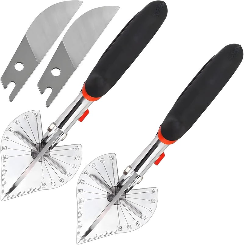 Miter Shears with Precision Cutting, Heavy Duty Tool for Wood, PVC, Trim, Plastic, Includes Spare Blades, Non-Slip Grip - Image 1