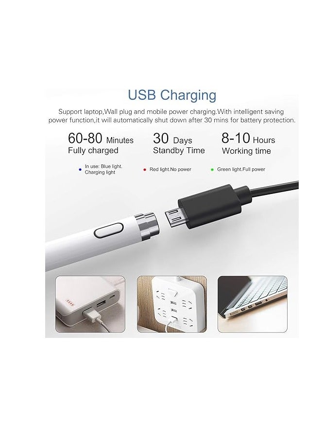 ELTRAZONE Active Stylus Pen White/Black 1.45mm fine Tip for iPad Apple iPhone Samsung Tablets, on iOS and Android Capacitive Touchscreen, Take-Note Hand-Written Draw no lags Skipping and Rechargeable. - Image 5