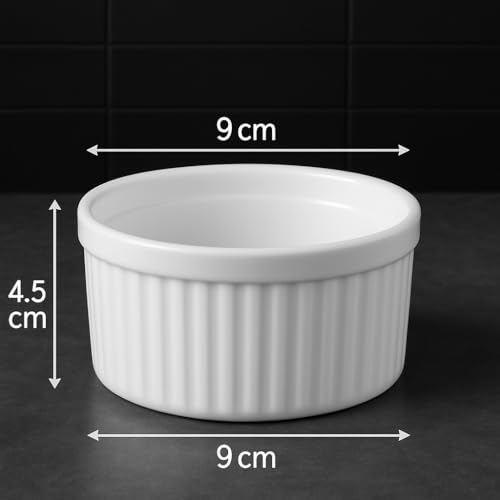 Mirakii White Porcelain Ramekin Bowl 150 ml set of 2, For make cupcakes, choco lava cake, muffin, creme brulee, souffle dishes. - Image 3
