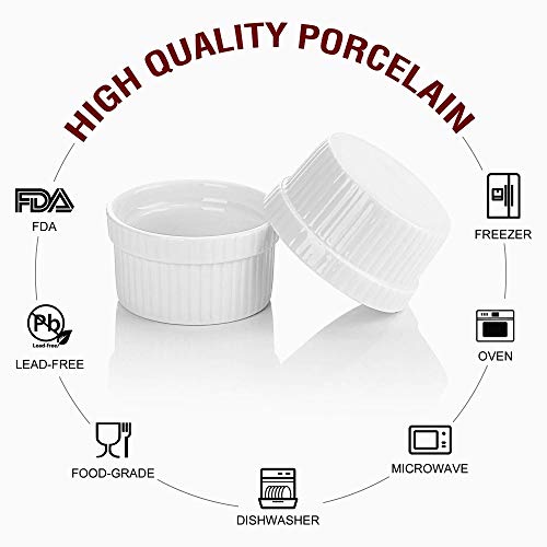 Mirakii White Porcelain Ramekin Bowl 150 ml set of 2, For make cupcakes, choco lava cake, muffin, creme brulee, souffle dishes. - Image 5