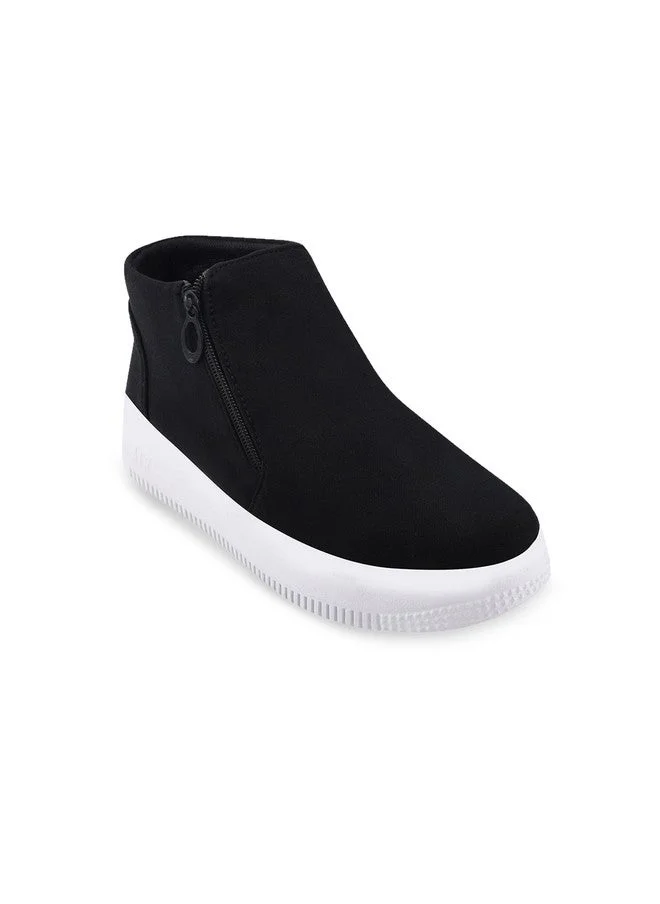 شوتوبيا Shoetopia Women's Stylish Suede Casual Boot Sneakers | Ankle Length Slip-On Booot with Side Zipper & Comfortable Slip-Resist Sole