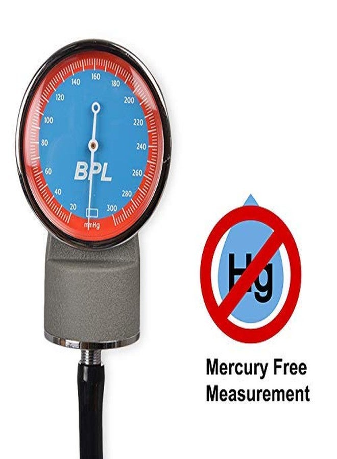 BPL Medical Technologies Aneroid Sphygmomanometer Arm Blood Pressure Monitor (Gray), Black - Image 2