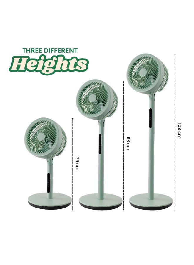 مودي مروحة عمودية مقاس 10 بوصة مع جهاز تحكم عن بعد، مروحة أرضية دائرية السرعة، مروحة قاعدة قابلة للتعديل الارتفاع مع جهاز تحكم عن بعد، تبريد هادئ للمنزل والمكتب - Image 2