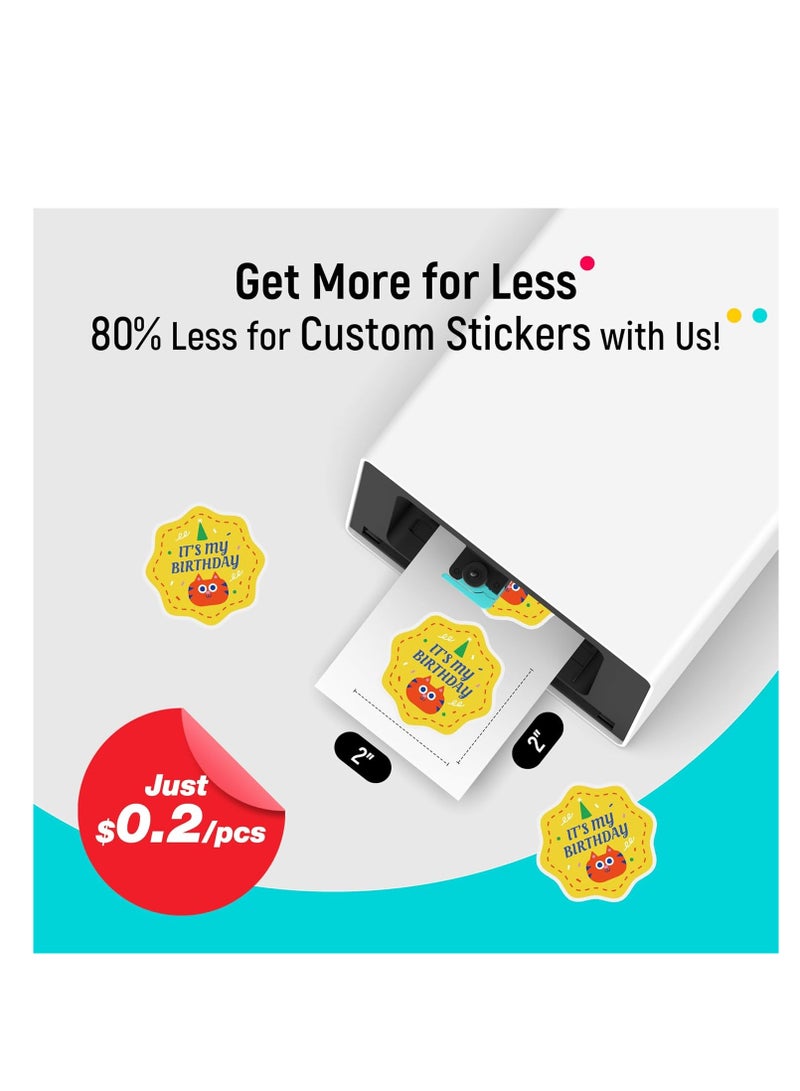 Liene ورق ملصقات ليني وخرطوشة، 2 خرطوشة حبر إعادة تعبئة و72 ورقة صور، 4x7"، صبغ تحت الضغط، مقاوم للماء والأكسدة، متوافق مع طابعة وقاطع ملصقات الصور ليني بيكس كات S1 - Image 3