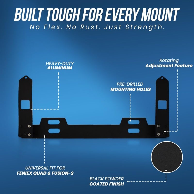 UBL License Plate Bracket Mount for Feniex Quad Surface Mount and Fusion-S – Rear & Front License Plate Bracket - Image 3