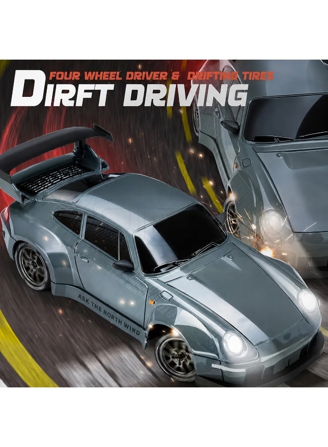 GOGA Drift RC Car 1:24 Scale – 4WD High-Speed Remote Control Racing Car with Flashing Lights, Dual Tires, USB Charging - Image 5